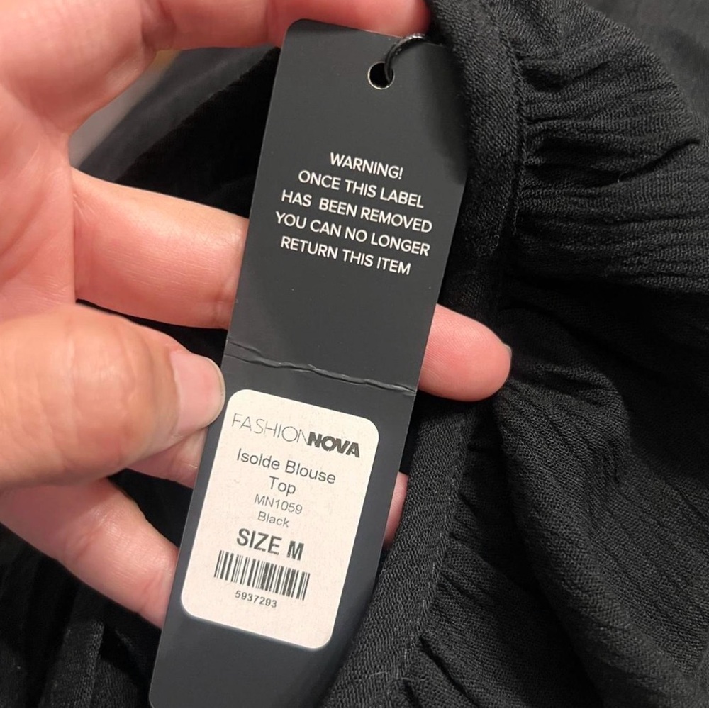 Fashion Nova Elegant Black Wrap Crop Top size Medium‎ - Picture 8 of 8